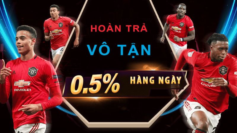 Hoàn trả 0,5% tiền cược không giới hạn trong ngày